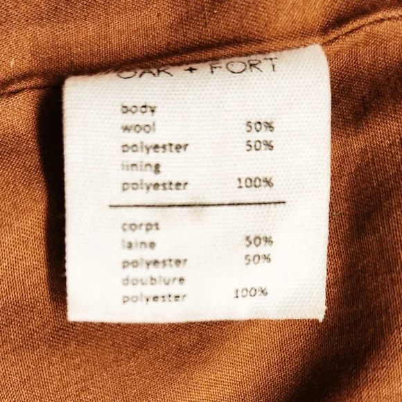 Oak + Fort Wool Blend Rust Colored Hidden Button Closure Coat Women's Size XS - Picture 7 of 8